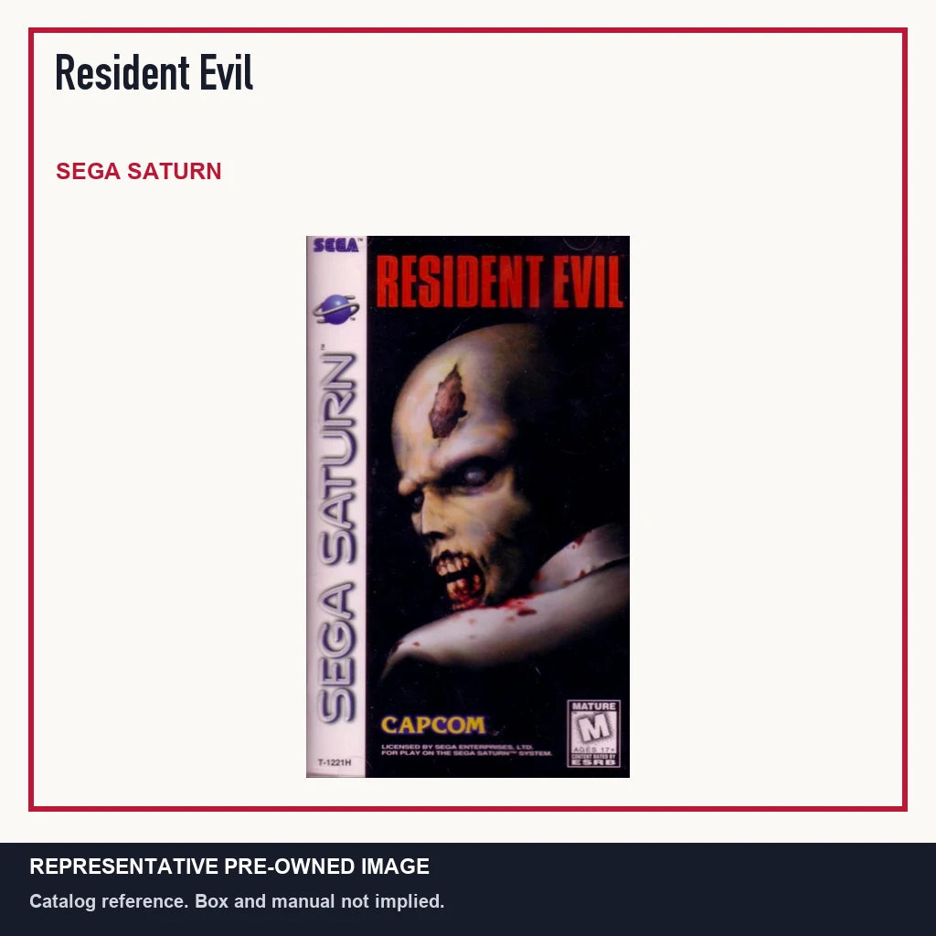 Representative pre-owned Resident Evil (Sega Saturn), minimal product layout.