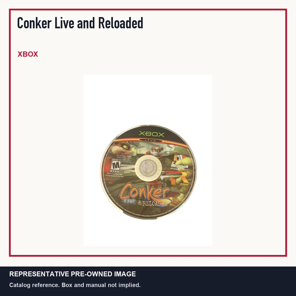 Representative pre-owned Conker Live and Reloaded (Xbox), minimal product layout.