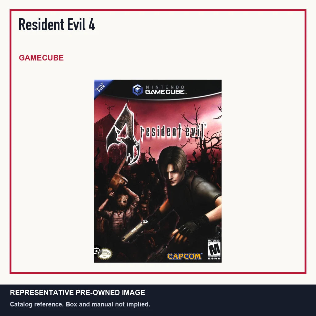 Representative pre-owned Resident Evil 4 (GameCube), minimal product layout.