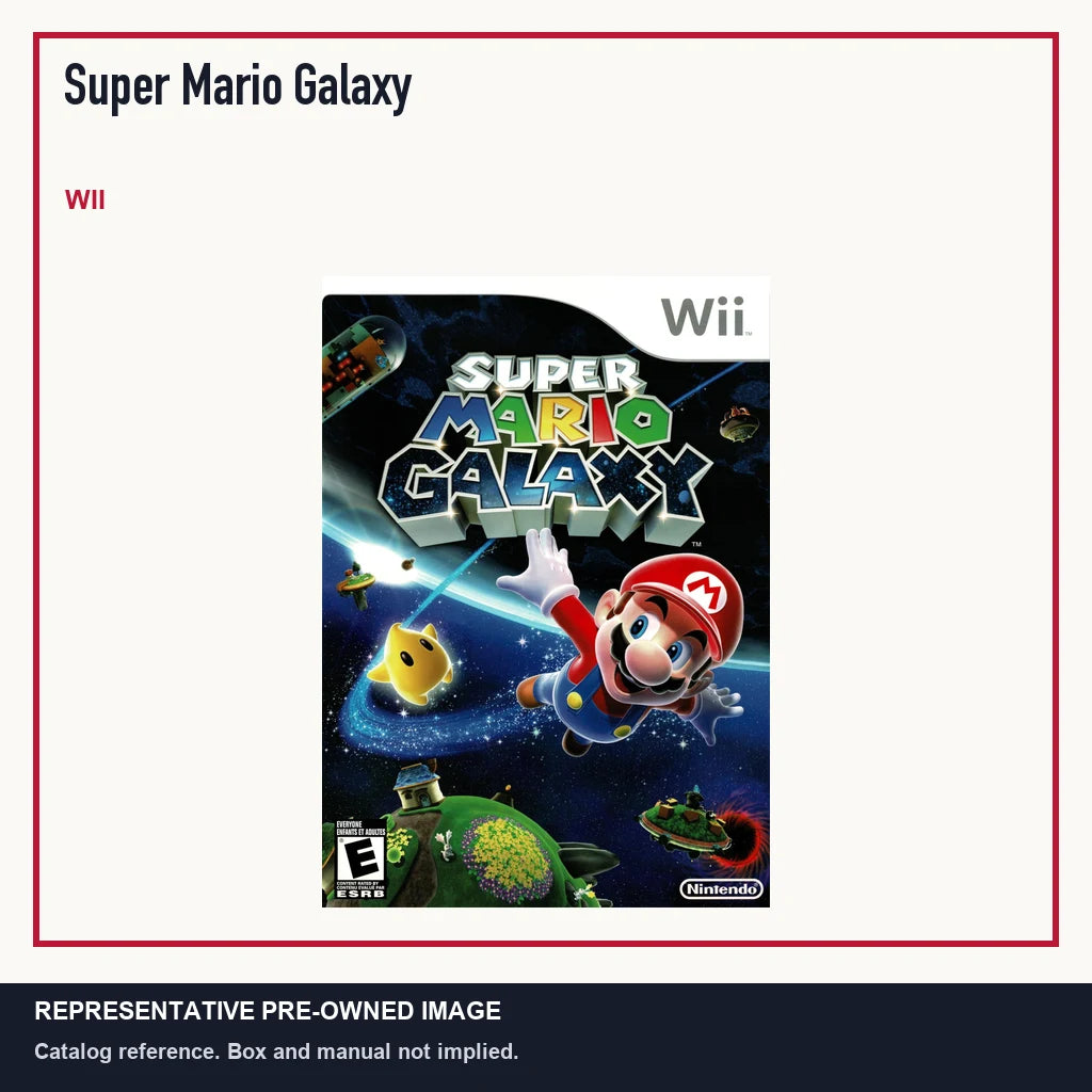 Representative pre-owned Super Mario Galaxy (Wii), minimal product layout.