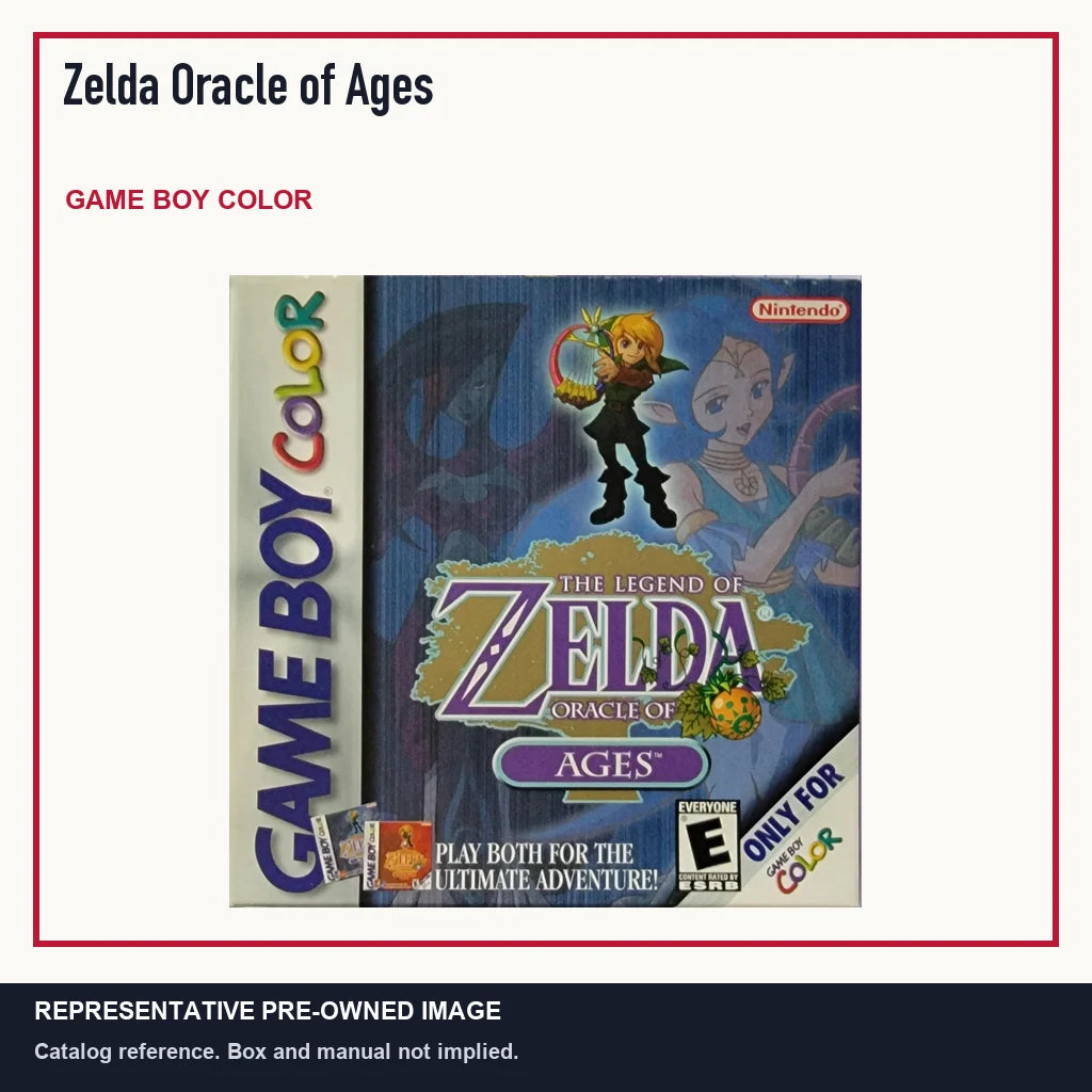 Representative pre-owned Zelda Oracle of Ages (Game Boy Color), minimal product layout.