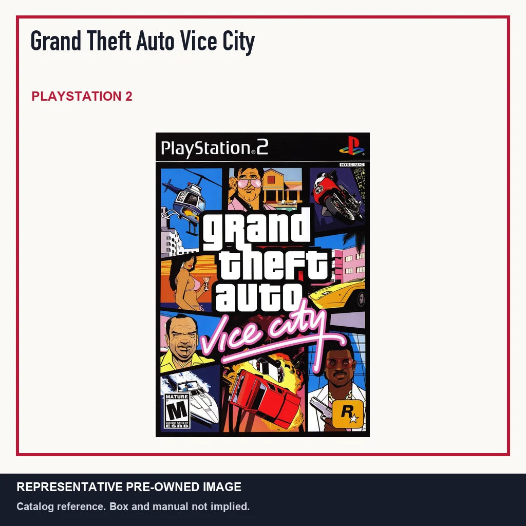 Representative pre-owned Grand Theft Auto Vice City (PlayStation 2), minimal product layout.