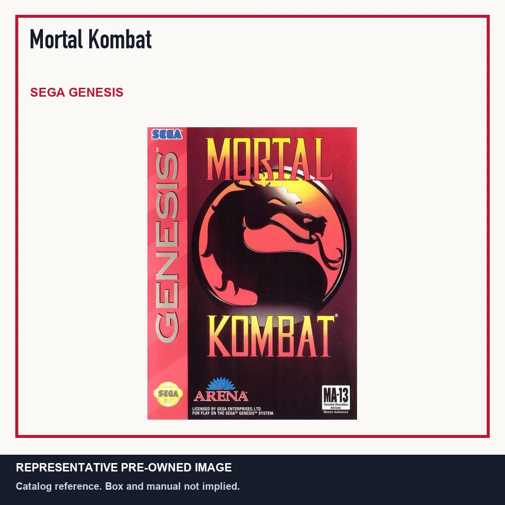 Representative pre-owned Mortal Kombat (Sega Genesis), minimal product layout.