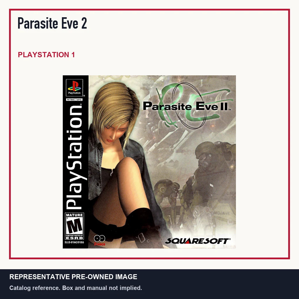 Representative pre-owned Parasite Eve 2 (PlayStation 1), minimal product layout.