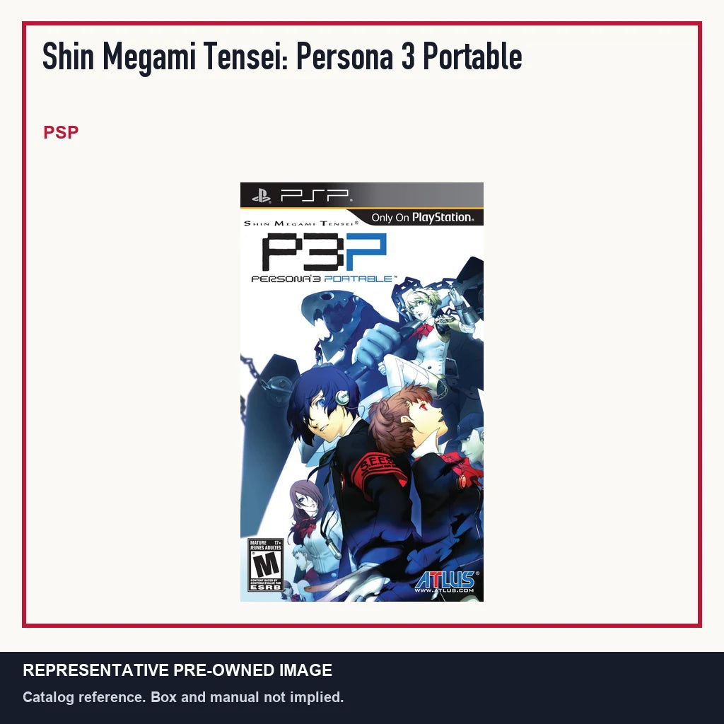Representative pre-owned Shin Megami Tensei: Persona 3 Portable (PSP), minimal product layout.