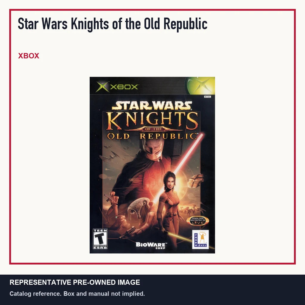 Representative pre-owned Star Wars Knights of the Old Republic (Xbox), minimal product layout.