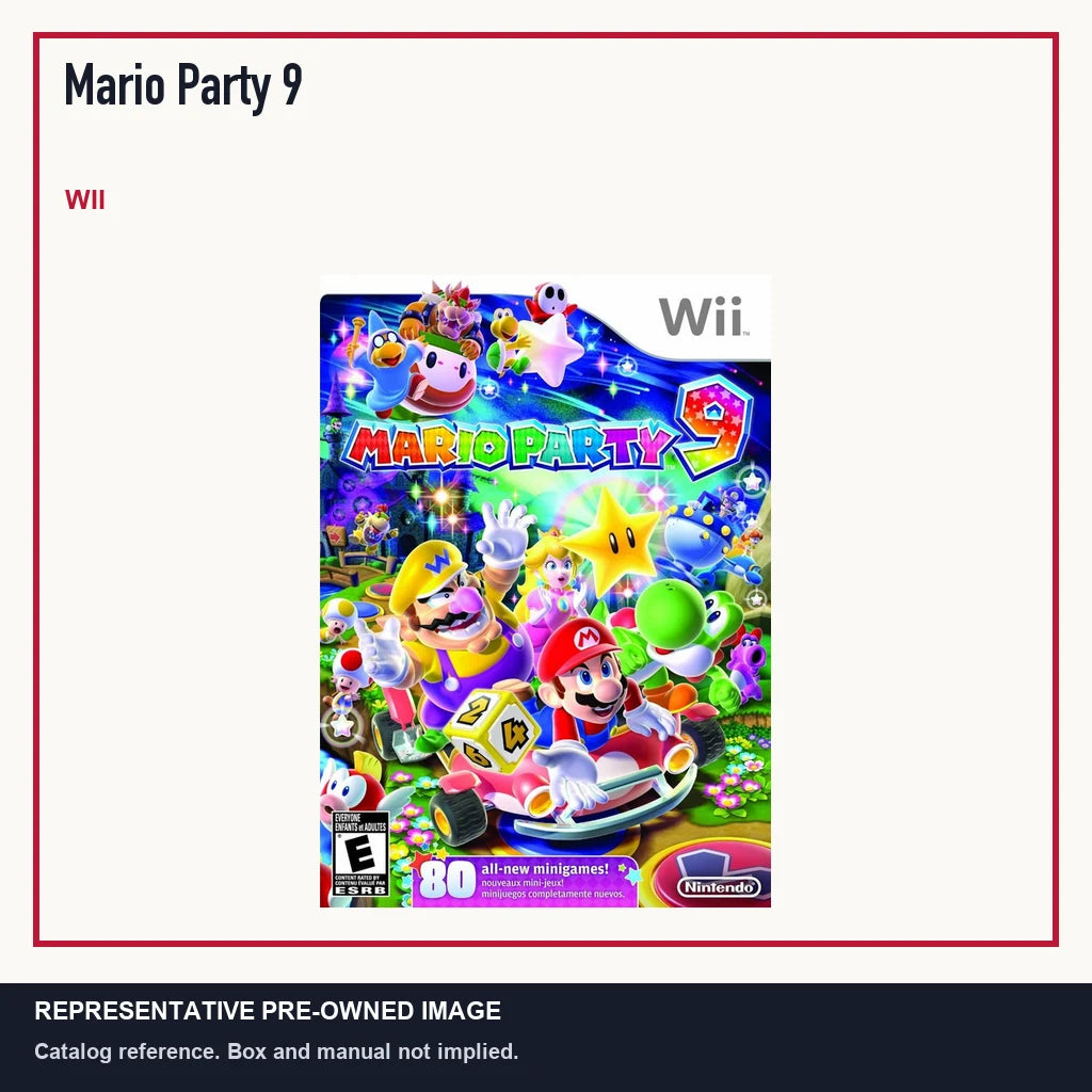 Representative pre-owned Mario Party 9 (Wii), minimal product layout.