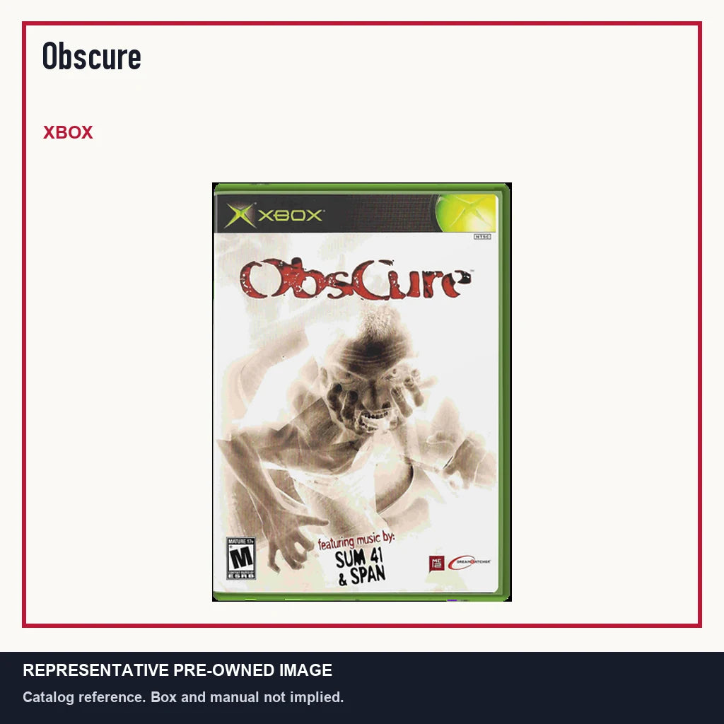 Representative pre-owned Obscure (Xbox), minimal product layout.