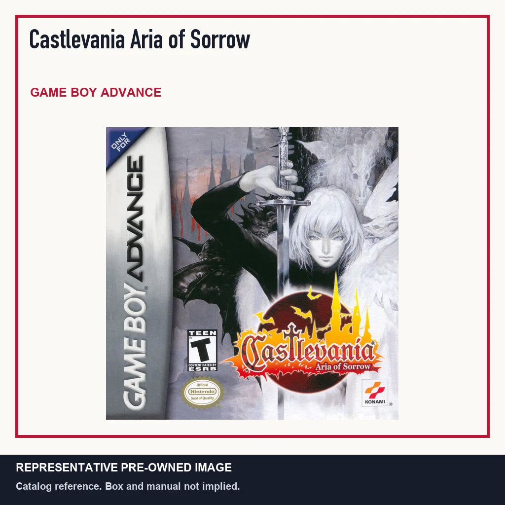 Representative pre-owned Castlevania Aria of Sorrow (Game Boy Advance), minimal product layout.