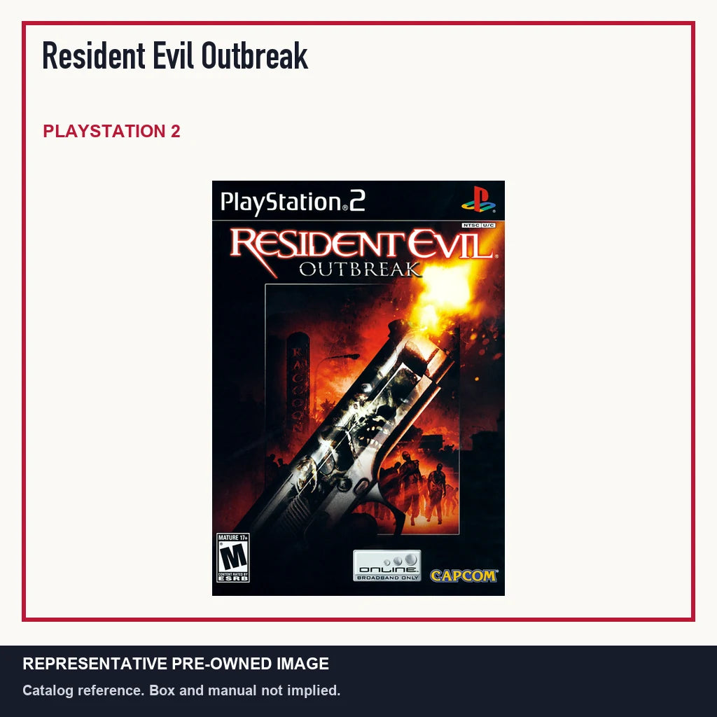 Representative pre-owned Resident Evil Outbreak (PlayStation 2), minimal product layout.