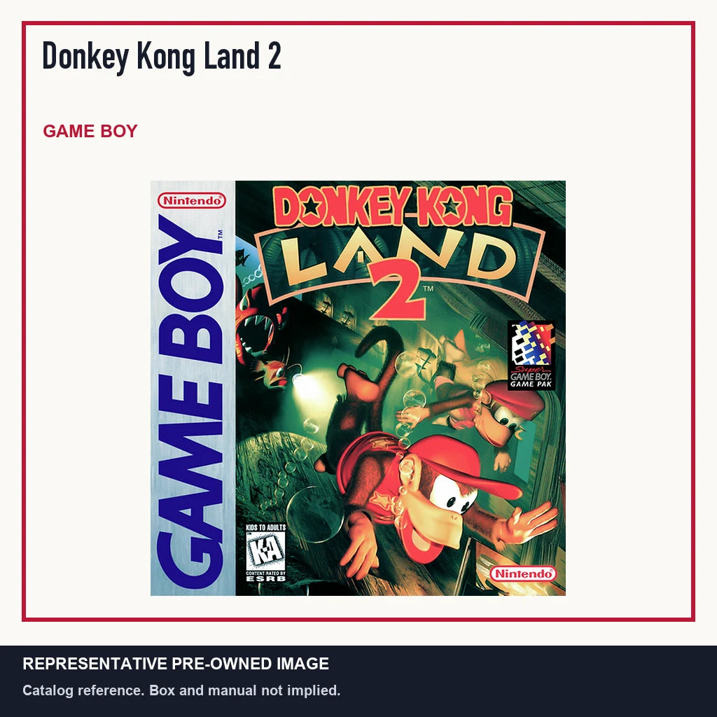 Representative pre-owned Donkey Kong Land 2 (Game Boy), minimal product layout.