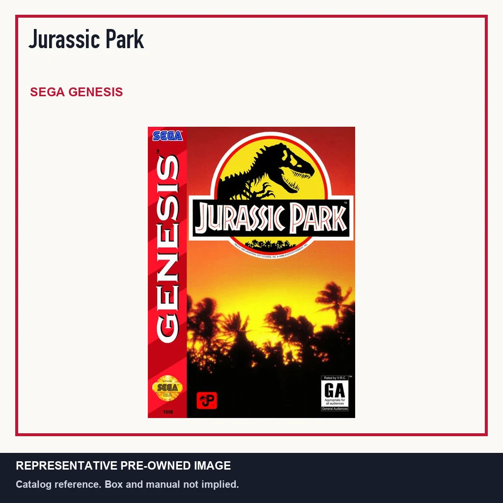 Representative pre-owned Jurassic Park (Sega Genesis), minimal product layout.