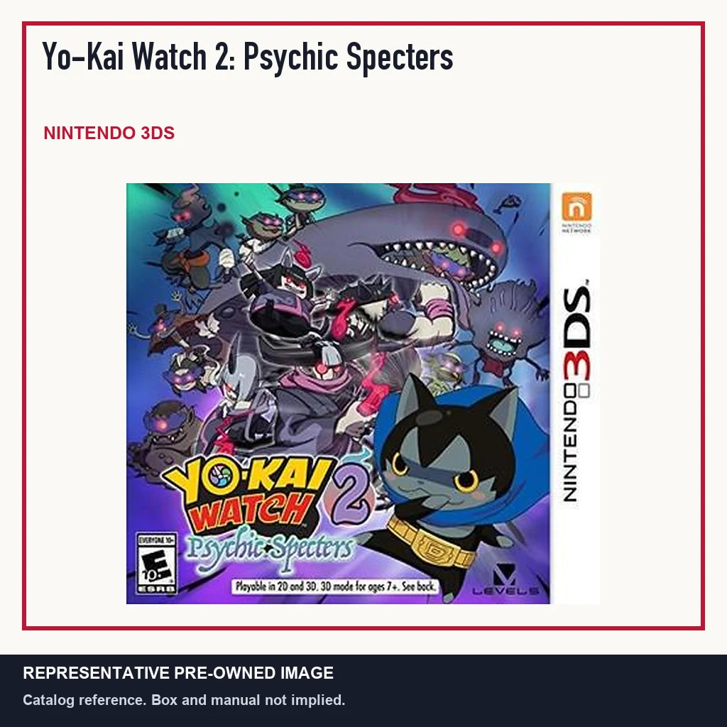 Representative pre-owned Yo-Kai Watch 2: Psychic Specters (Nintendo 3DS), minimal product layout.