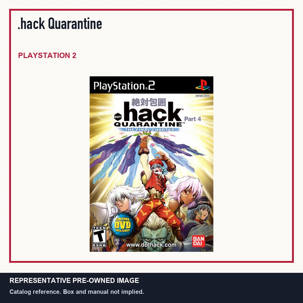 Representative pre-owned .hack Quarantine (PlayStation 2), minimal product layout.