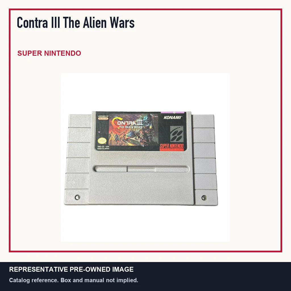 Representative pre-owned Contra III The Alien Wars (Super Nintendo), minimal product layout.