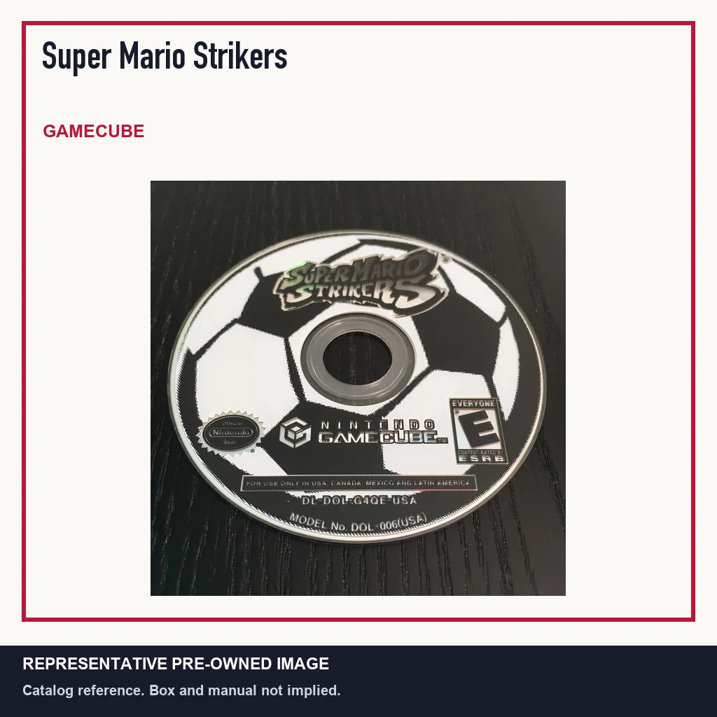 Representative pre-owned Super Mario Strikers (GameCube), minimal product layout.