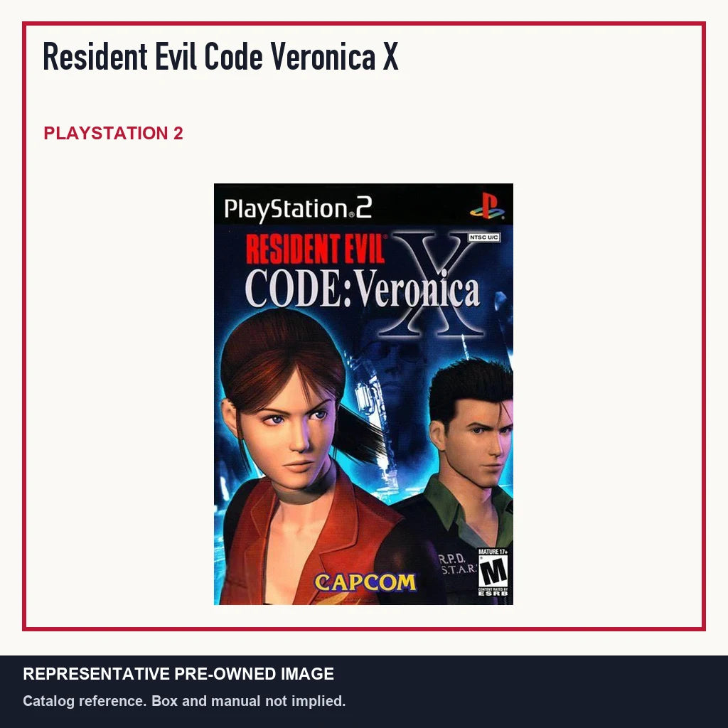 Representative pre-owned Resident Evil Code Veronica X (PlayStation 2), minimal product layout.