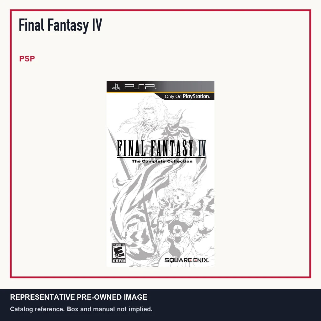 Representative pre-owned Final Fantasy IV (PSP), minimal product layout.