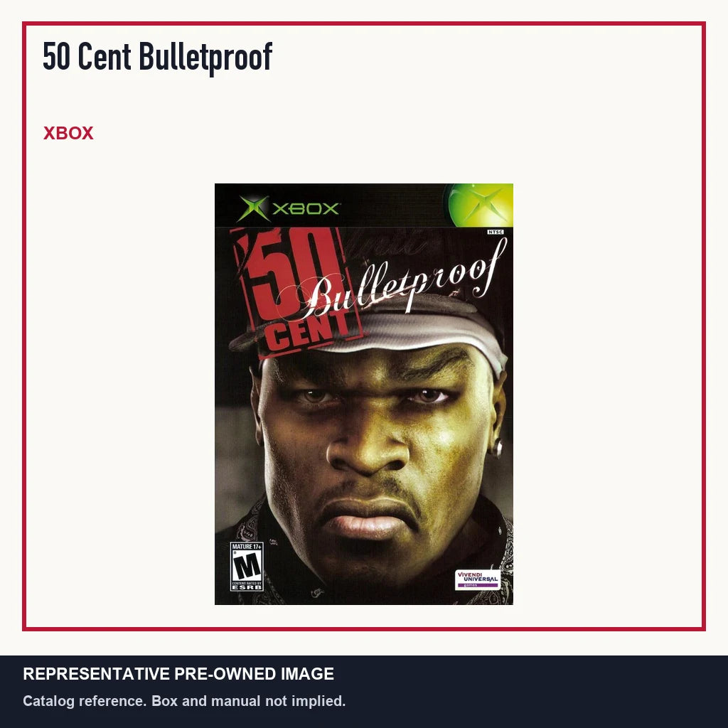 Representative pre-owned 50 Cent Bulletproof (Xbox), minimal product layout.
