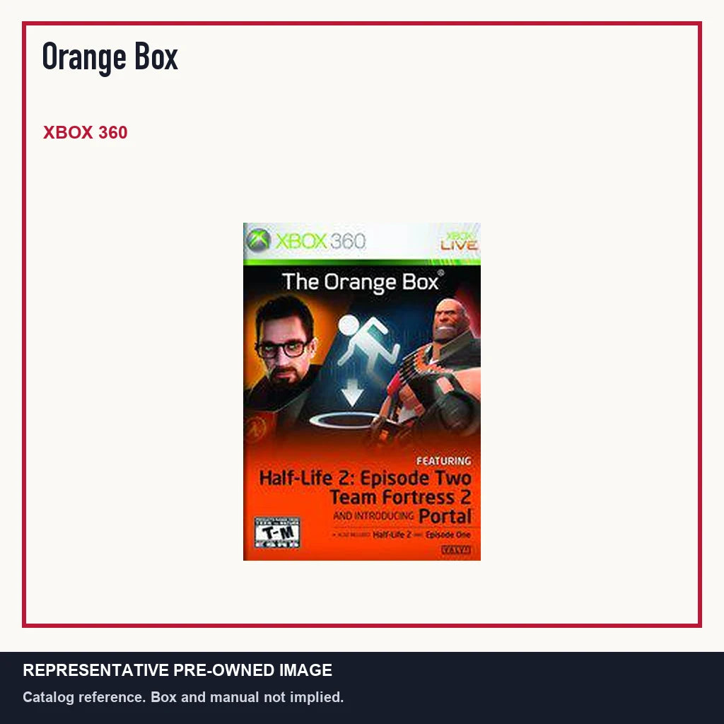 Representative pre-owned Orange Box (Xbox 360), minimal product layout.
