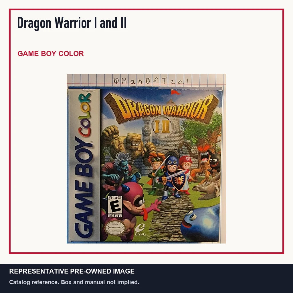 Representative pre-owned Dragon Warrior I and II (Game Boy Color), minimal product layout.