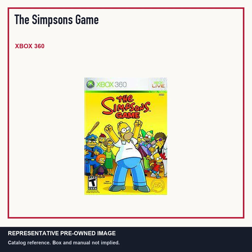 Representative pre-owned The Simpsons Game (Xbox 360), minimal product layout.