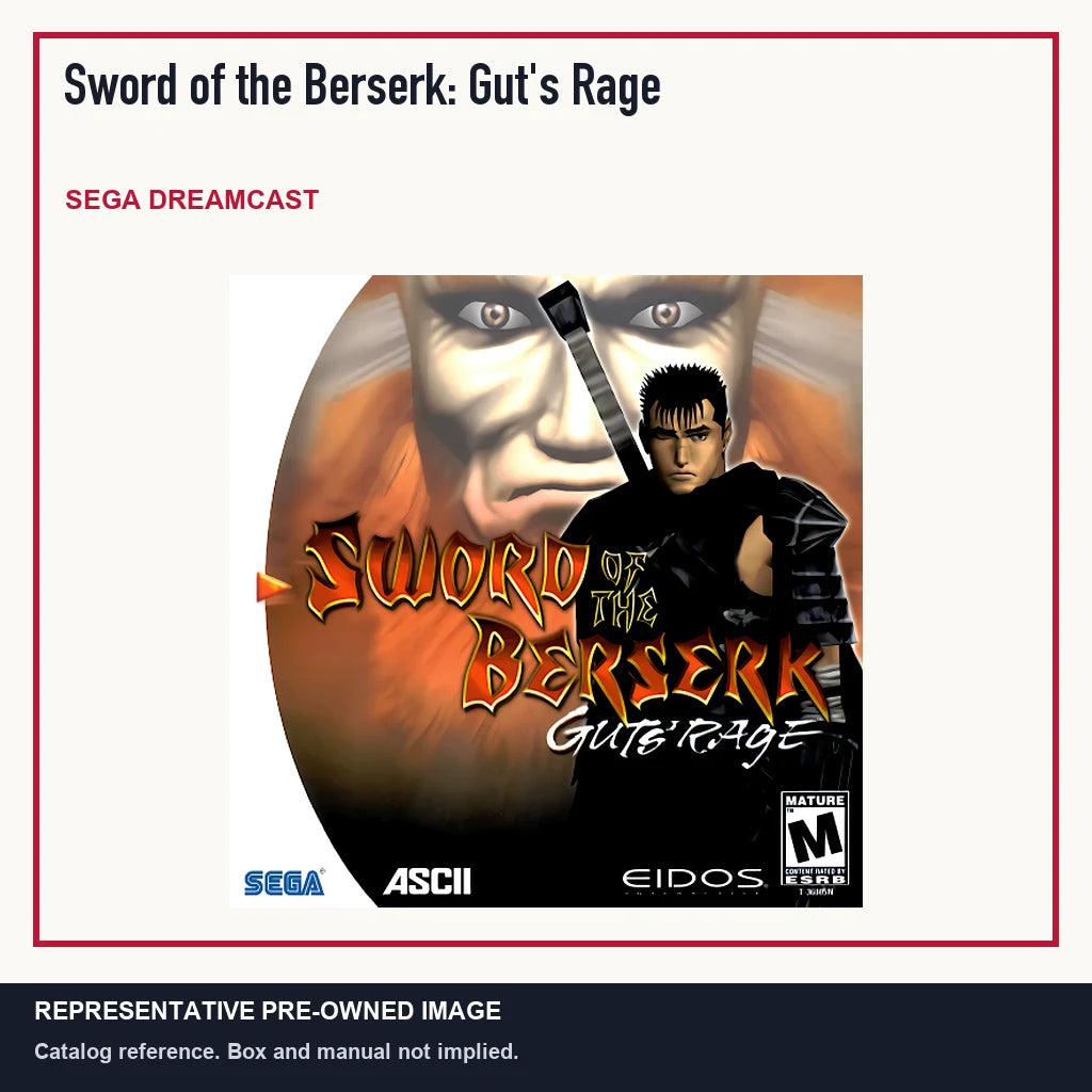 Representative pre-owned Sword of the Berserk: Gut's Rage (Sega Dreamcast), minimal product layout.