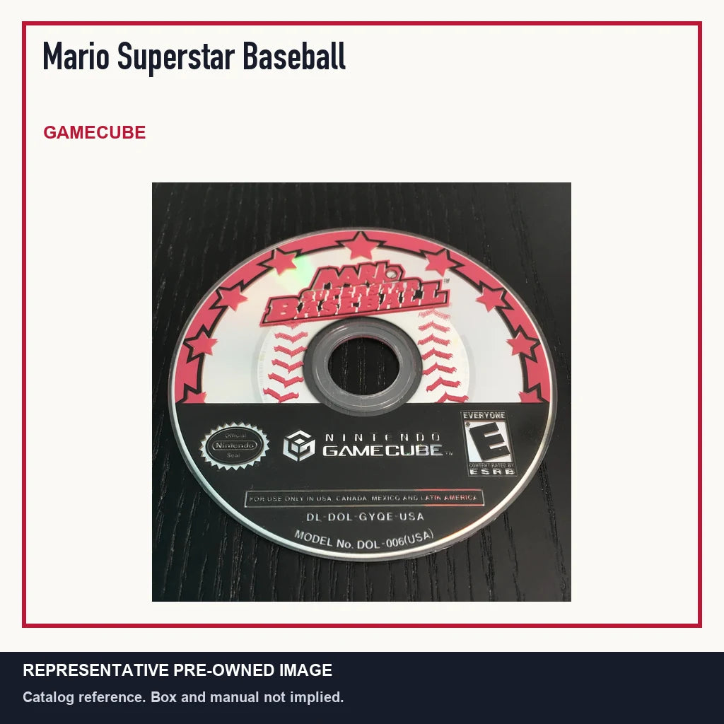 Representative pre-owned Mario Superstar Baseball (GameCube), minimal product layout.