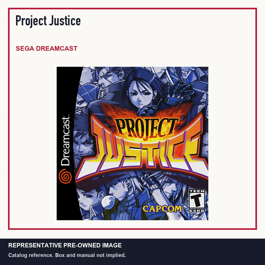 Representative pre-owned Project Justice (Sega Dreamcast), minimal product layout.