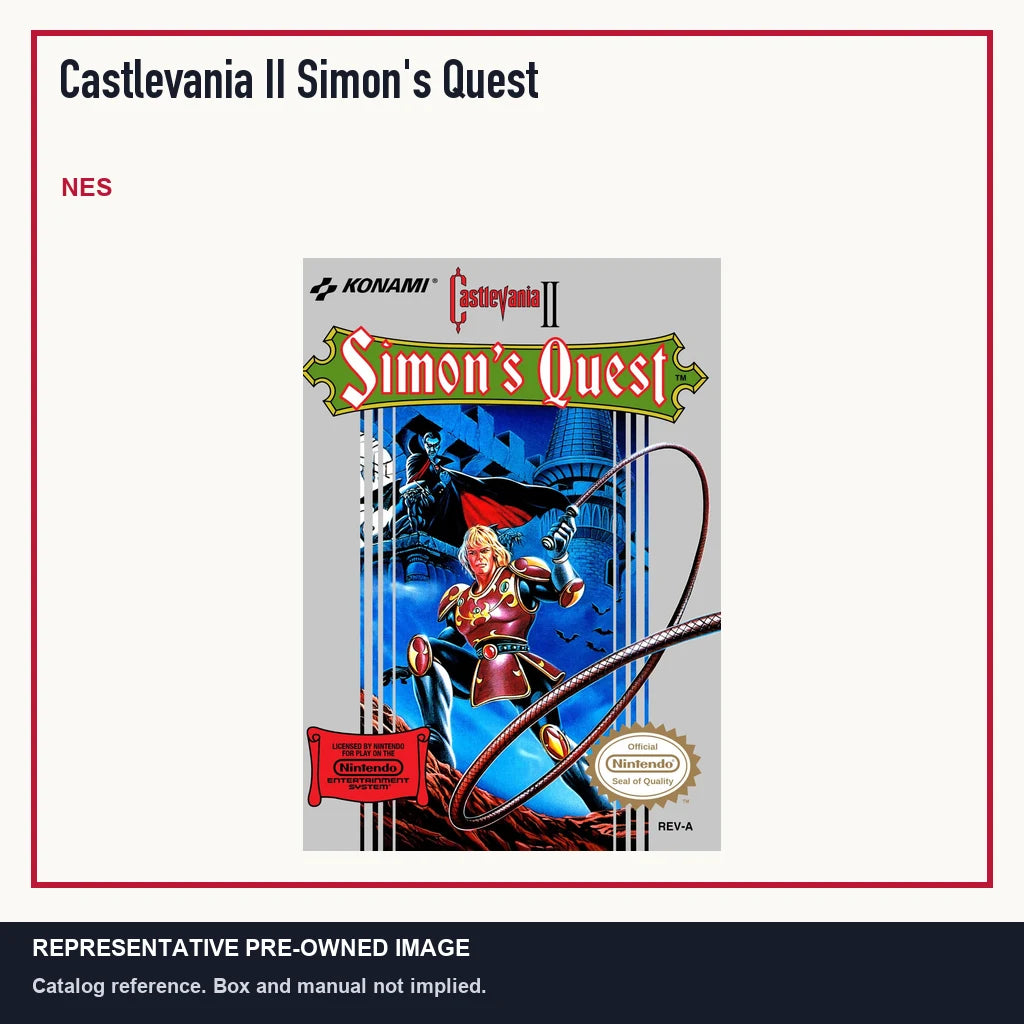 Representative pre-owned Castlevania II Simon's Quest (NES), minimal product layout.