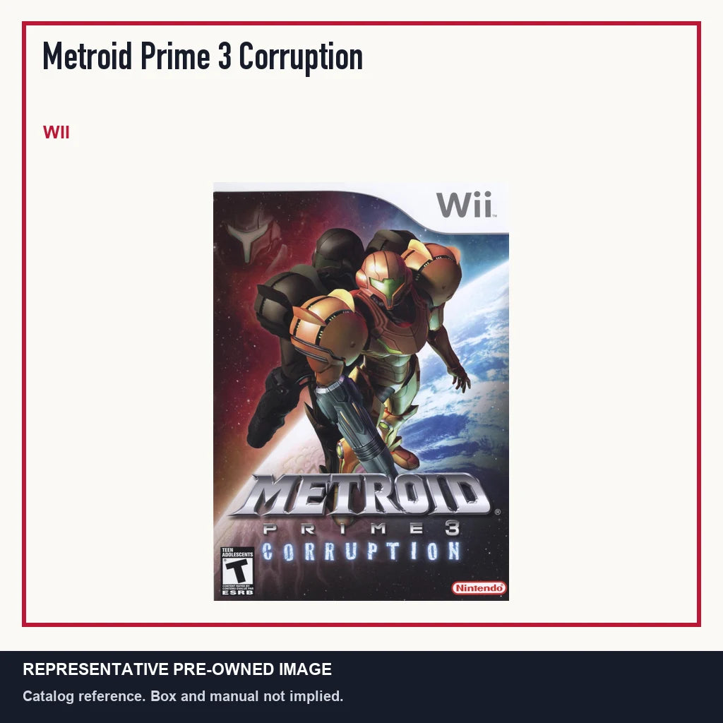 Representative pre-owned Metroid Prime 3 Corruption (Wii), minimal product layout.