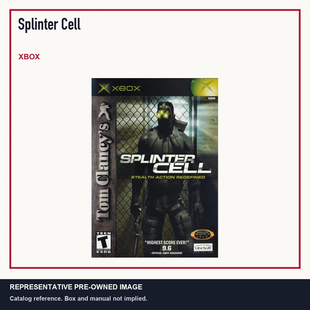 Representative pre-owned Splinter Cell (Xbox), minimal product layout.