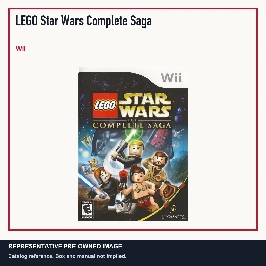 Representative pre-owned LEGO Star Wars Complete Saga (Wii), minimal product layout.