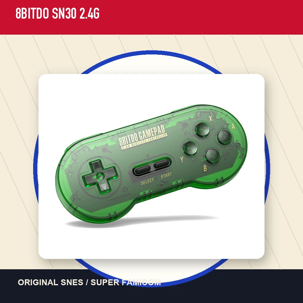 8BitDo SN30 2.4G in a minimal catalog layout