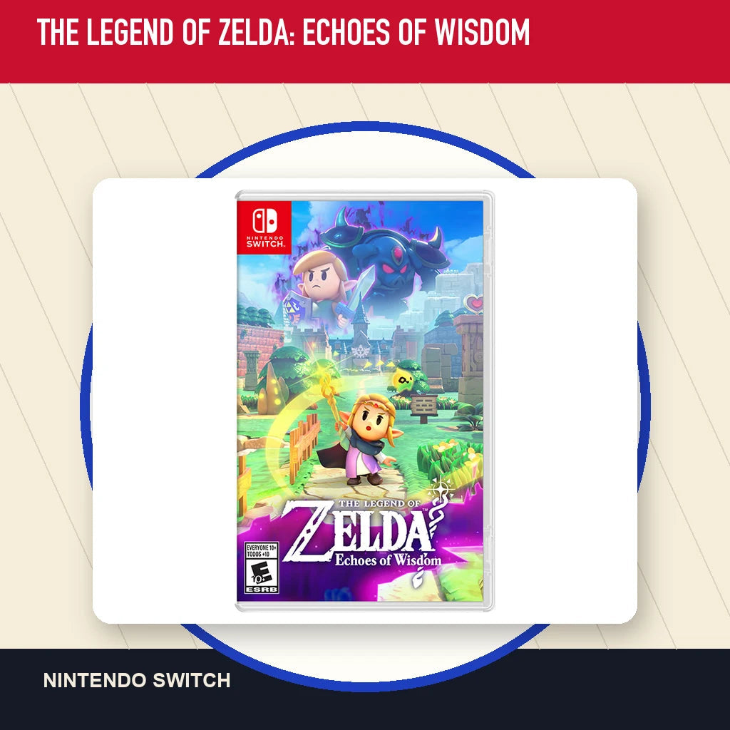The Legend of Zelda: Echoes of Wisdom physical game cover in a minimal catalog layout
