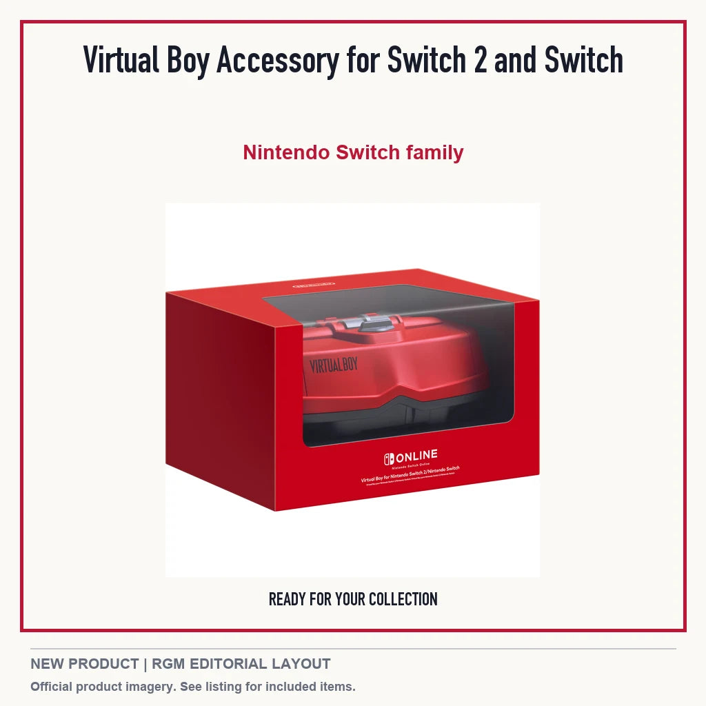 Virtual Boy Accessory for Switch 2 and Switch, minimal product presentation.