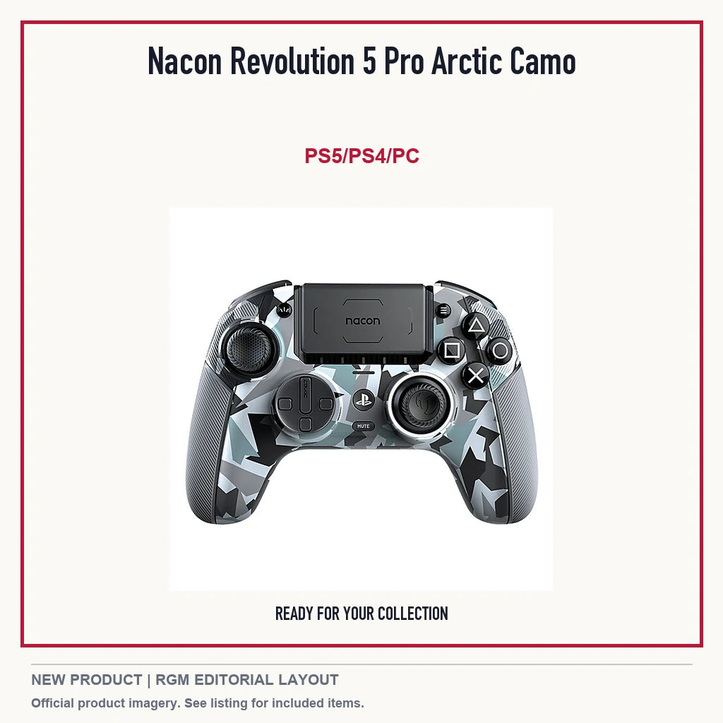 Nacon Revolution 5 Pro Arctic Camo, minimal product presentation.