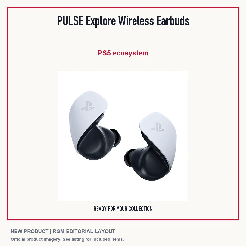 PULSE Explore Wireless Earbuds, minimal product presentation.