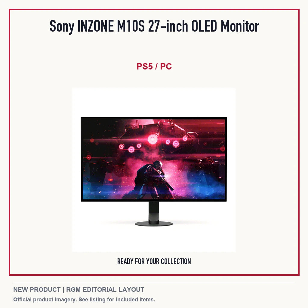 Sony INZONE M10S 27-inch OLED Monitor, minimal product presentation.