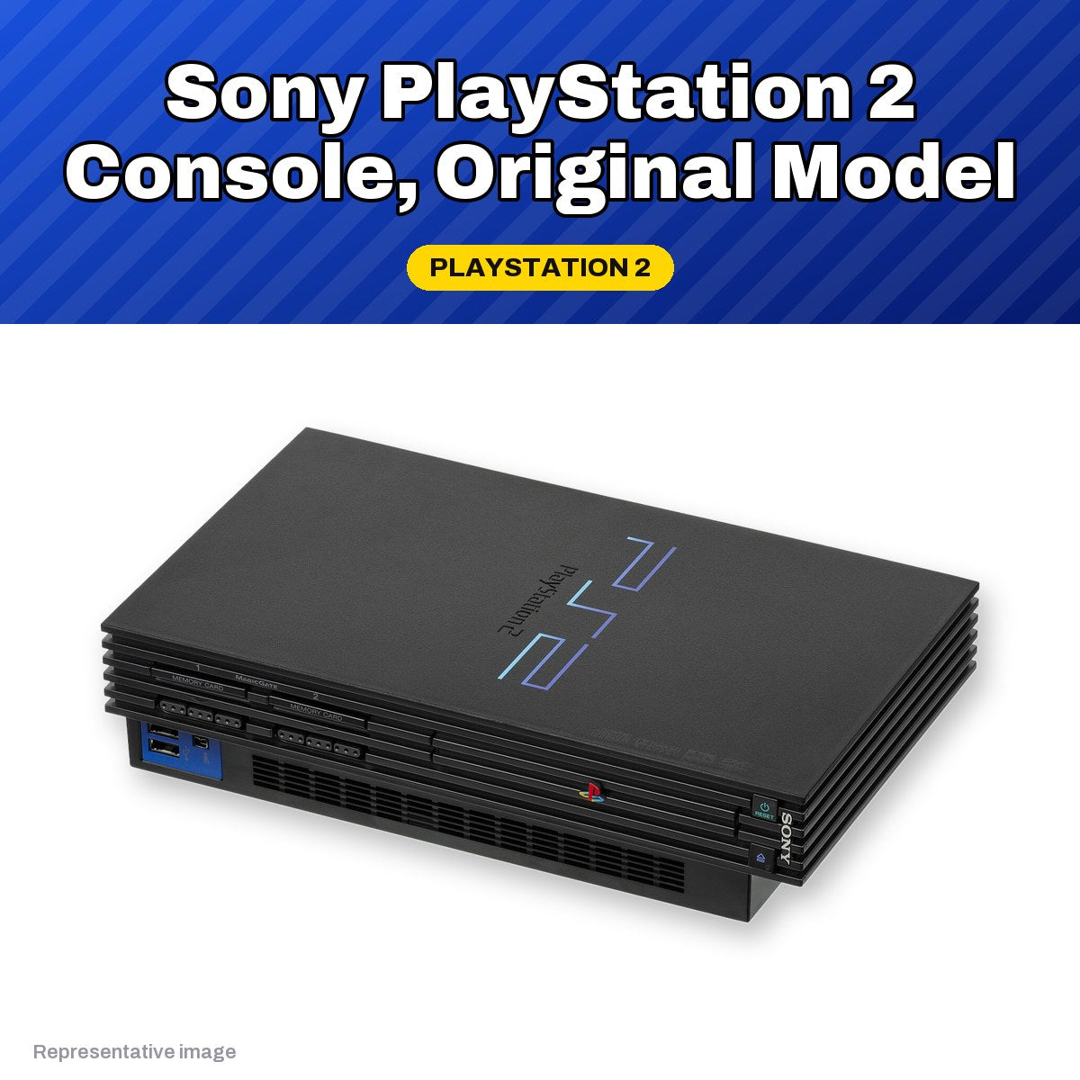 Representative Sony PlayStation 2 original model console, pre-owned, view 2