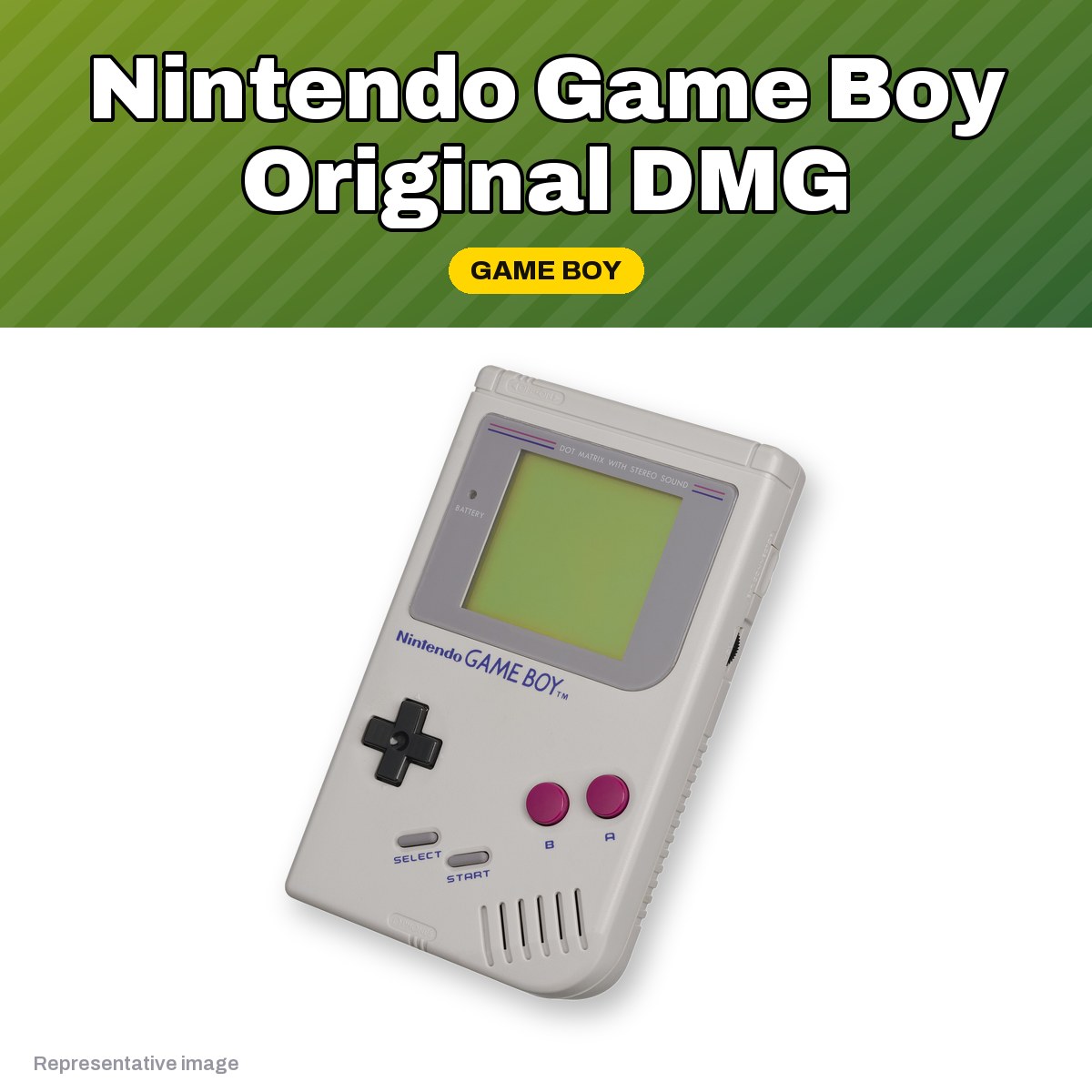 Representative gray Nintendo Game Boy DMG-01 handheld, pre-owned, view 2