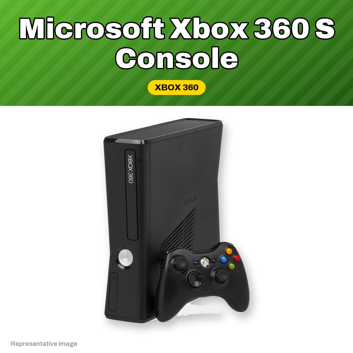 Representative Microsoft Xbox 360 S console, pre-owned, view 2