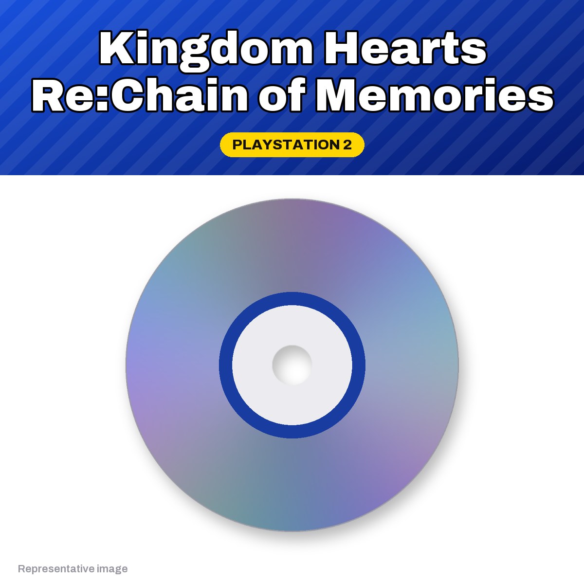 Representative Kingdom Hearts Re:Chain of Memories PS2 game disc, pre-owned