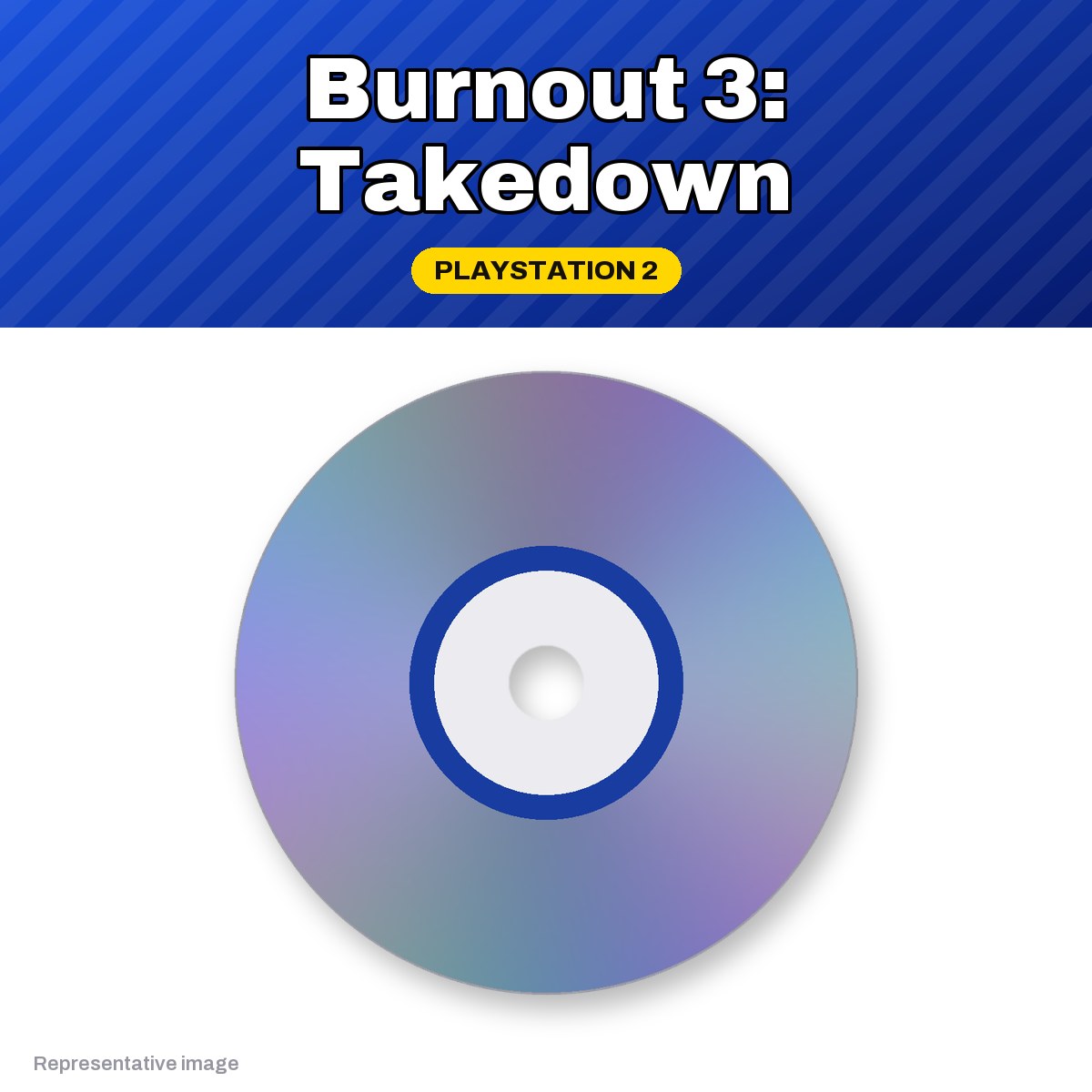 Representative Burnout 3: Takedown PS2 game disc, pre-owned