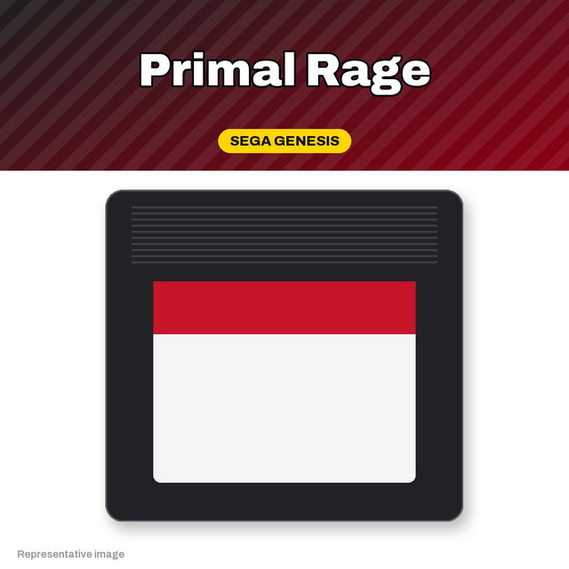 Representative Primal Rage Sega Genesis cartridge, pre-owned