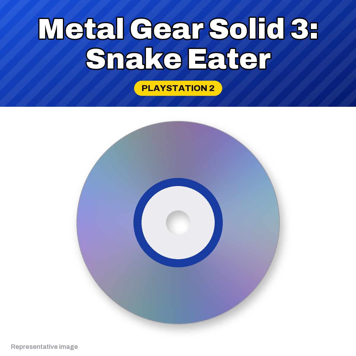 Representative Metal Gear Solid 3: Snake Eater PlayStation 2 game disc, pre-owned