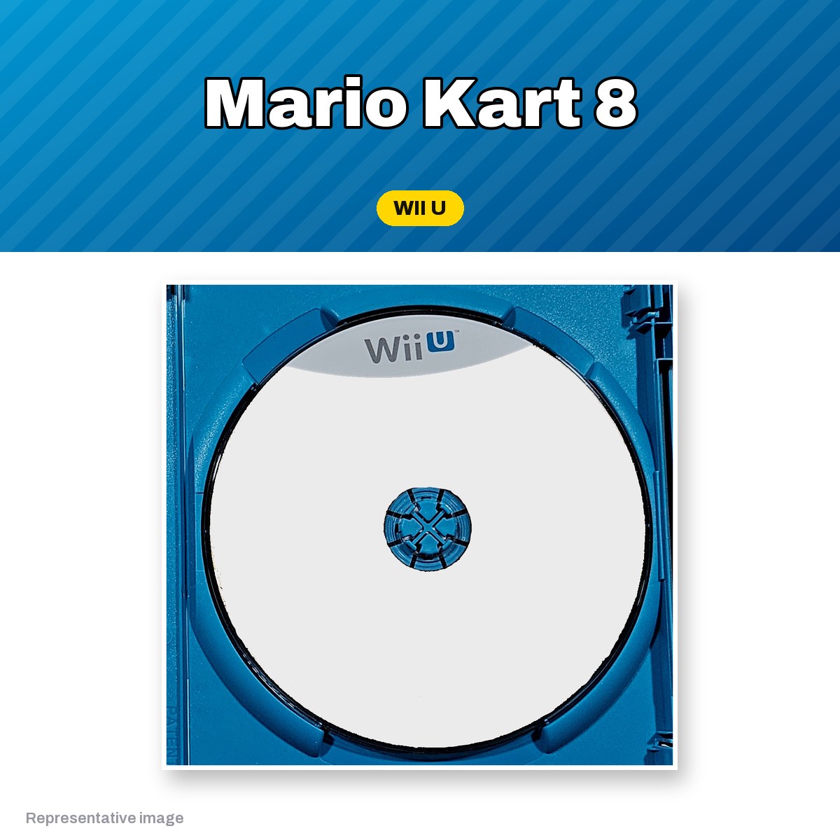 Representative Mario Kart 8 Wii U game disc, pre-owned