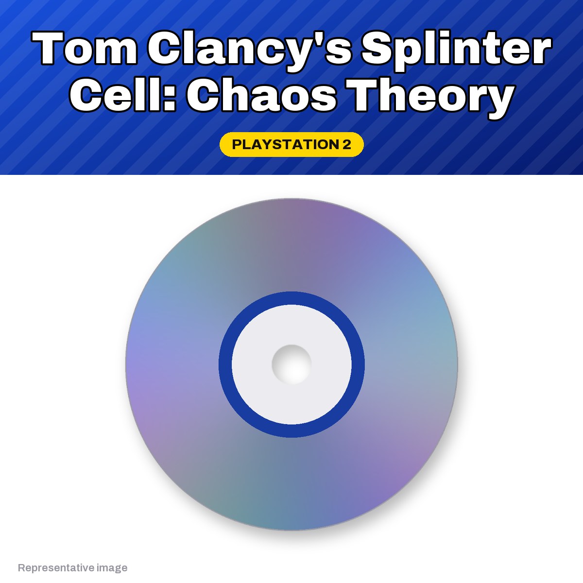 Representative Splinter Cell: Chaos Theory PlayStation 2 game disc, pre-owned