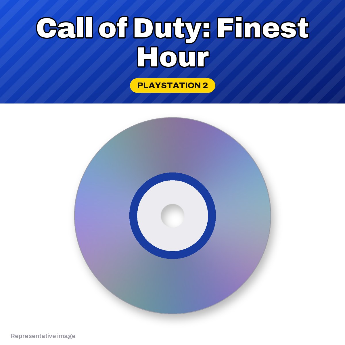 Representative Call of Duty: Finest Hour PlayStation 2 game disc, pre-owned