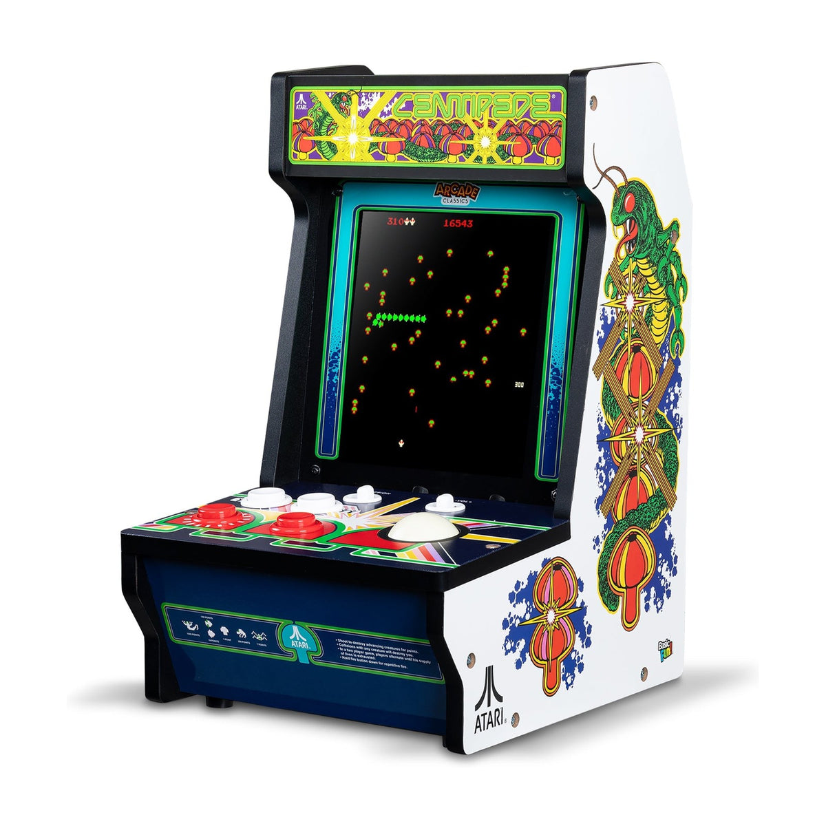 Arcade Classics Atari Centipede Counter Series Arcade Game (8-inch screen, 5 games), front view on a white background